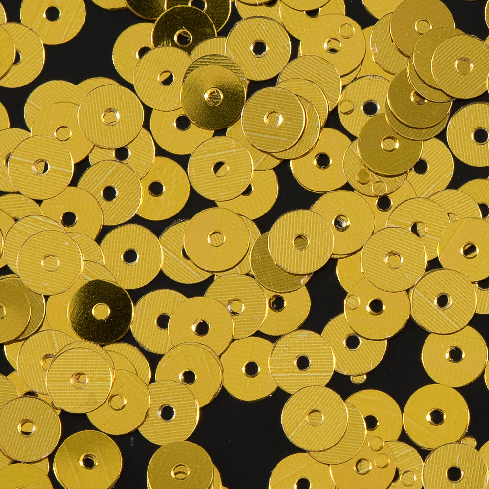 Bag of Gold Color Loose Sequins with Silver Back - 5mm Detail