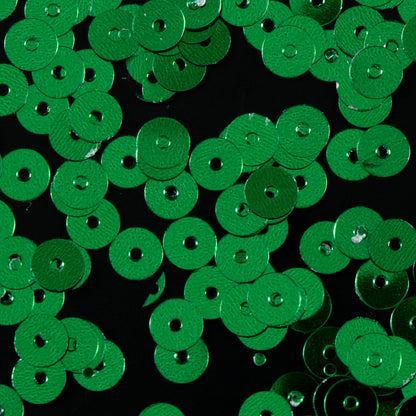 Bag of Jade Color Loose Sequins with Silver Back - 5mm - Detail