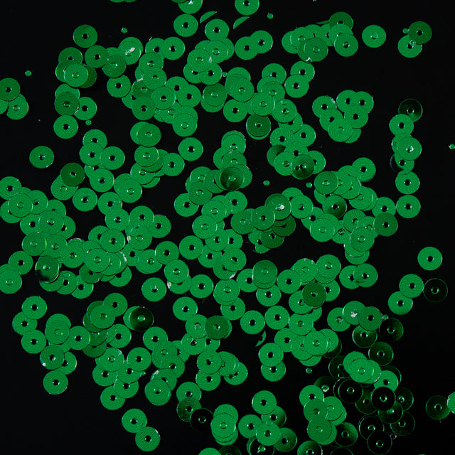 Bag of Jade Color Loose Sequins with Silver Back - 5mm