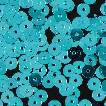 Bag of Turquoise Color Loose Sequins with Silver Back - 5mm Detail