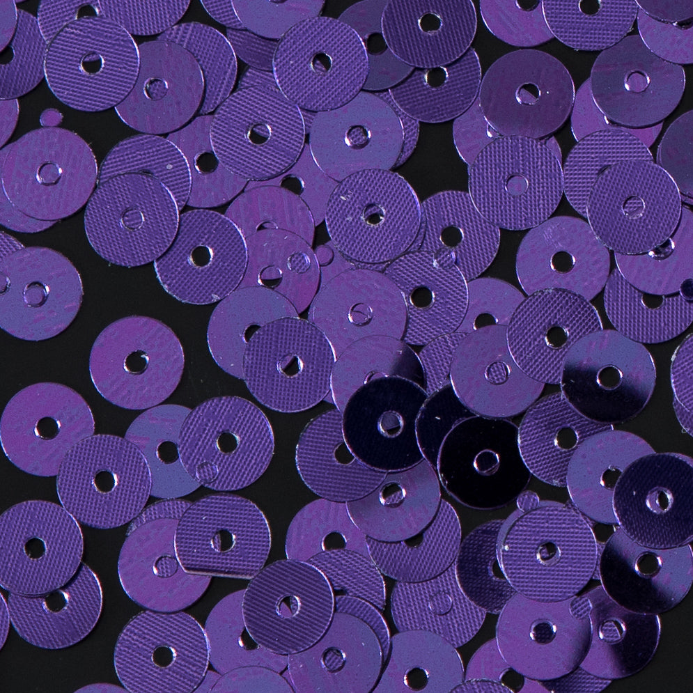 Bag of Purple Color Loose Sequins with Silver Back - 5mm - Detail