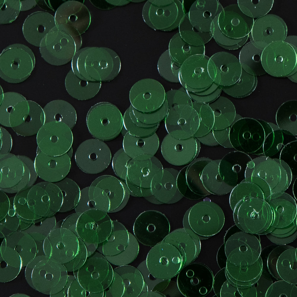 Bag of Jade Transparent Bright Loose Sequins - 6mm Detail