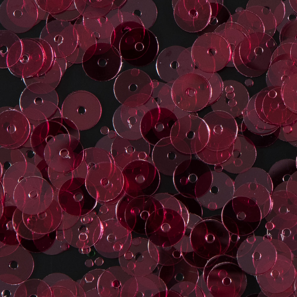 Bag of Ruby Transparent Bright Loose Sequins - 6mm - Detail