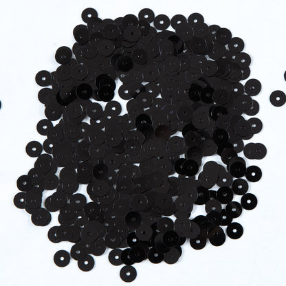 Bag of Black Transparent Bright Loose Sequins - 6mm