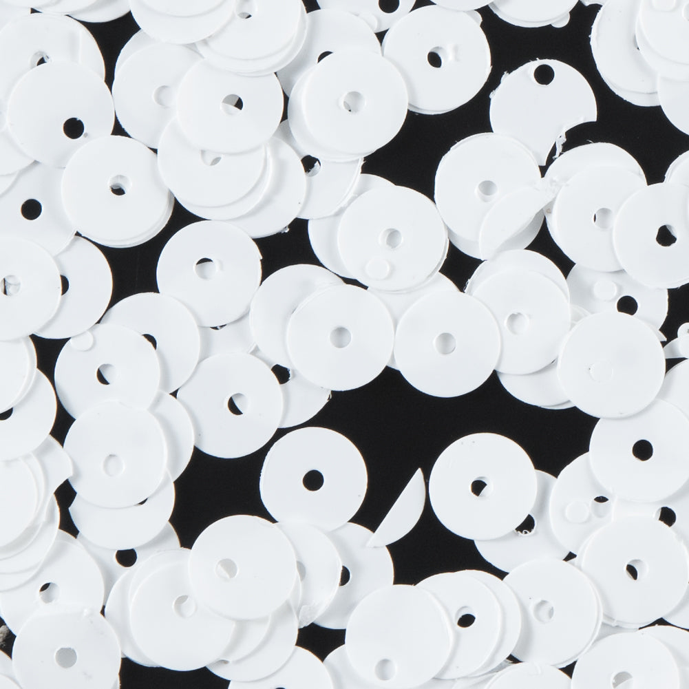 Bag of White Transparent Bright Loose Sequins - 6mm - Detail