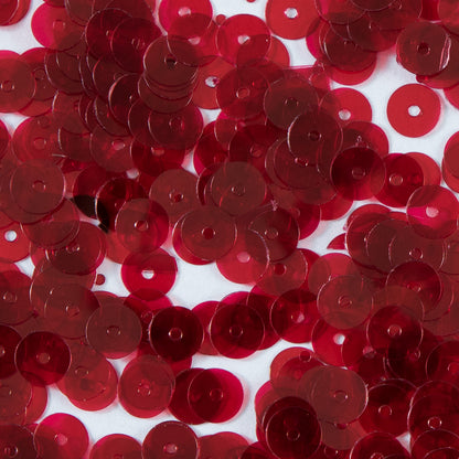 Bag of Red Transparent Bright Loose Sequins - 6mm Detail