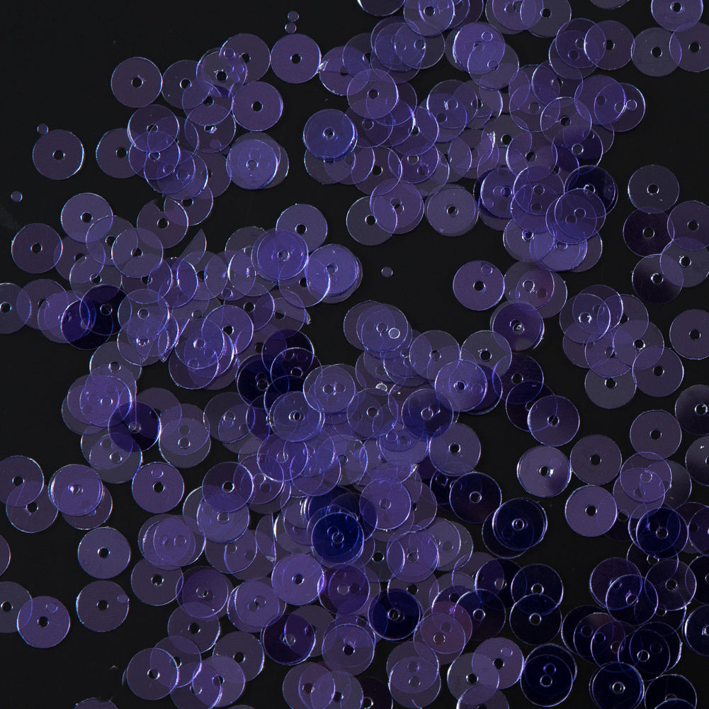 Bag of Purple Transparent Bright Loose Sequins - 6mm