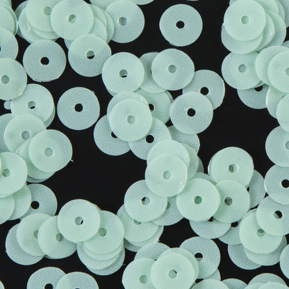 Bag of Tea Green Dull-Bright Loose Sequins - 6mm Detail