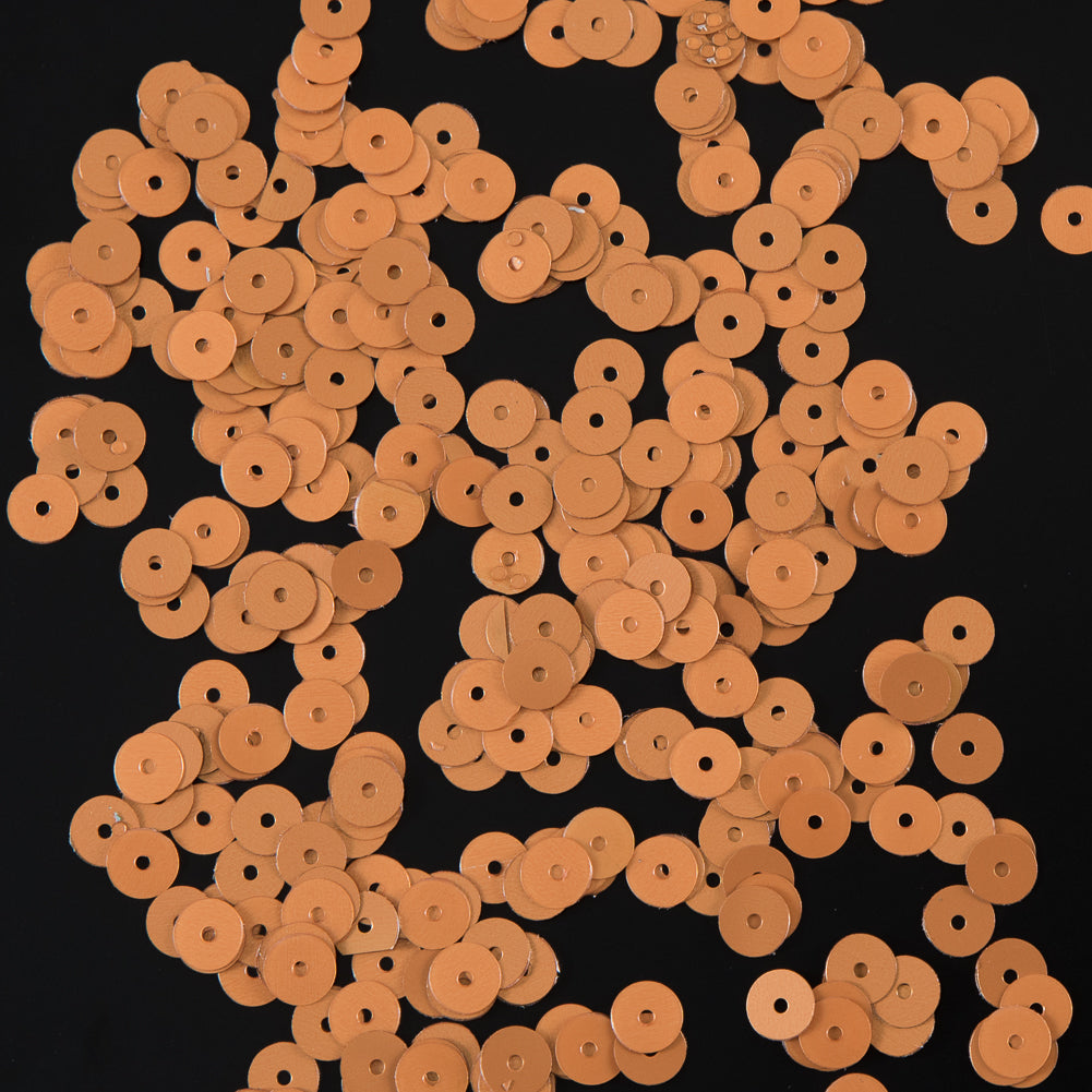 Bag of Pumpkin Dull-Bright Loose Sequins - 6mm
