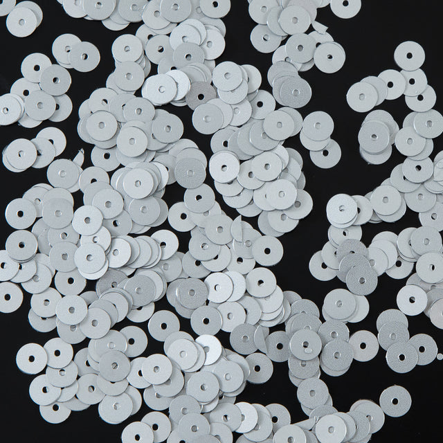 Bag of Silver Dull-Bright Loose Sequins - 6mm
