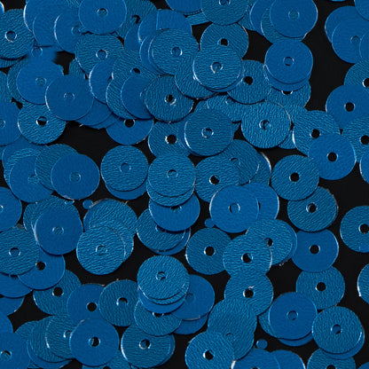 Bag of Blue Dull-Bright Loose Sequins - 6mm Detail