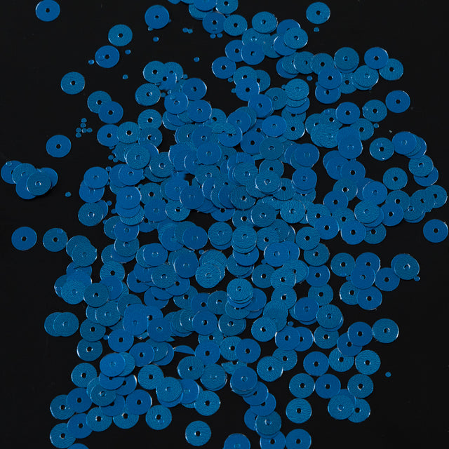 Bag of Blue Dull-Bright Loose Sequins - 6mm