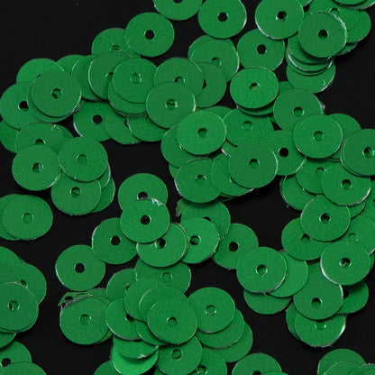 Bag of Emerald Dull-Bright Loose Sequins - 6mm Detail