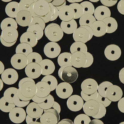 Bag of Old Gold Color Loose Sequins with Silver Back - 6mm - Detail