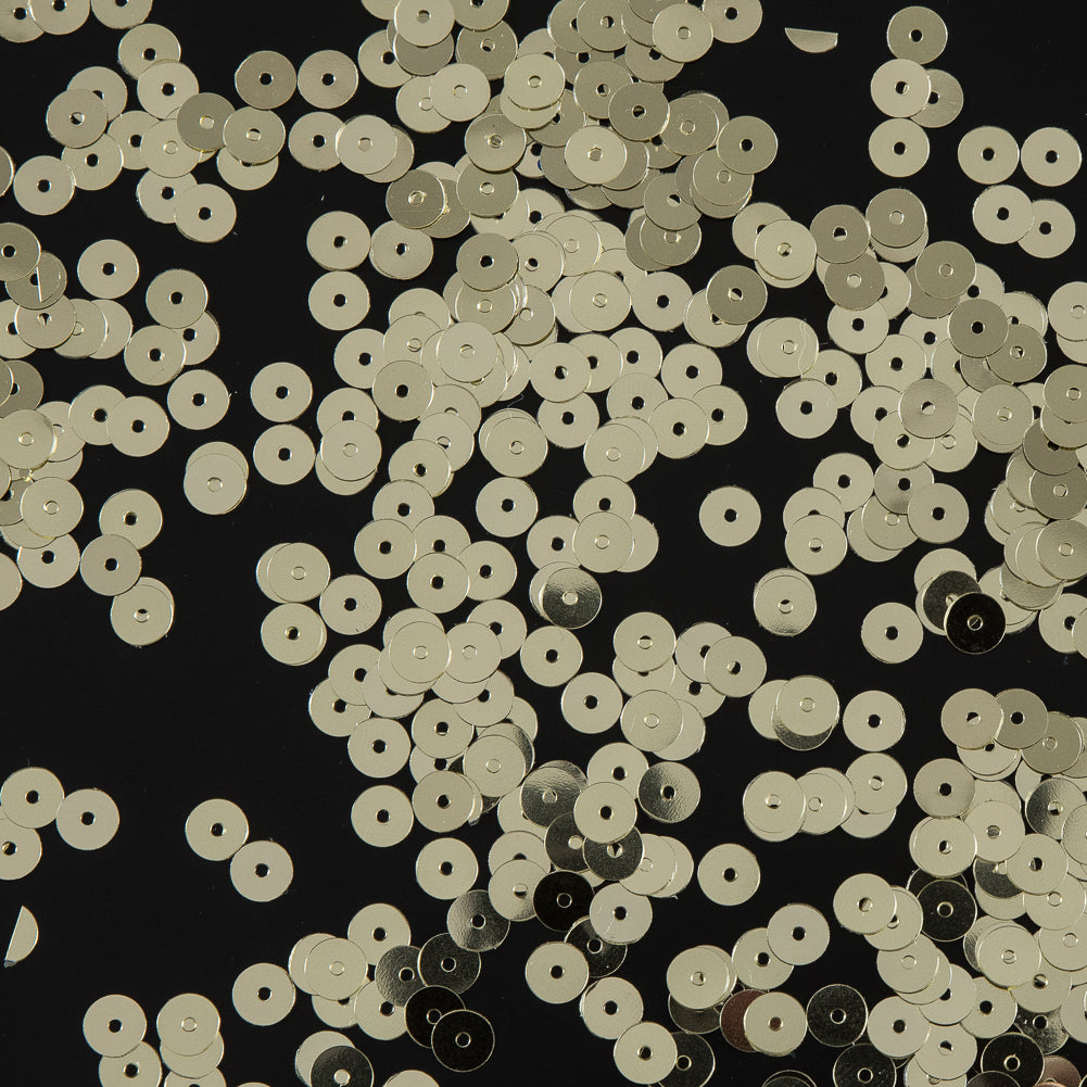 Bag of Old Gold Color Loose Sequins with Silver Back - 6mm