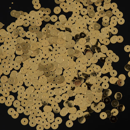 Bag of True Gold Color Loose Sequins with Silver Back - 6mm