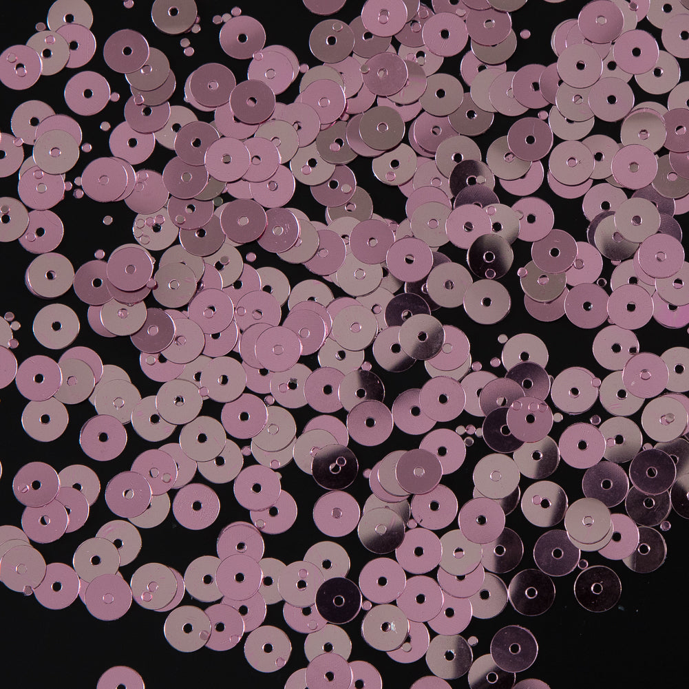 Bag of Pink Color Loose Sequins with Silver Back - 6mm