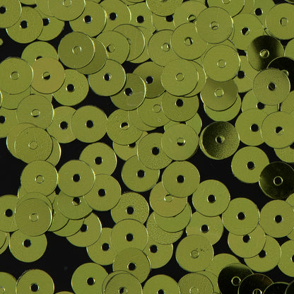 Bag of Lime Color Loose Sequins with Silver Back - 6mm Detail