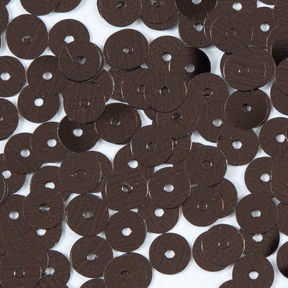 Bag of Brown Color Loose Sequins with Silver Back - 6mm Detail