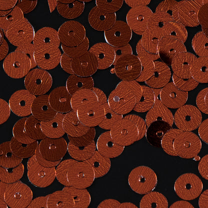 Bag of Rust Color Loose Sequins with Silver Back - 6mm - Detail