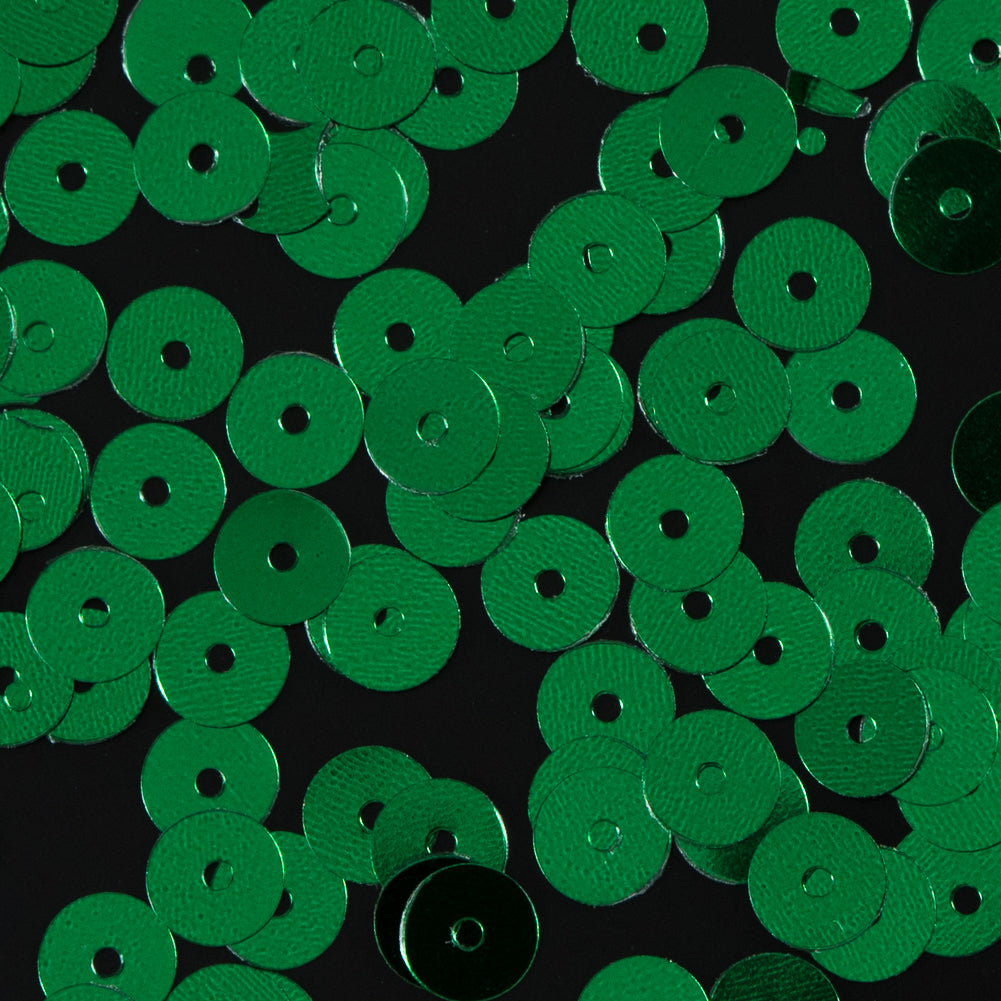 Bag of Jade Color Loose Sequins with Silver Back - 6mm - Detail