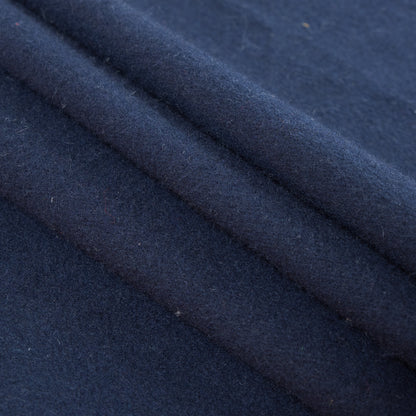 Peacoat Single Faced Fleece Wool Coating Folded