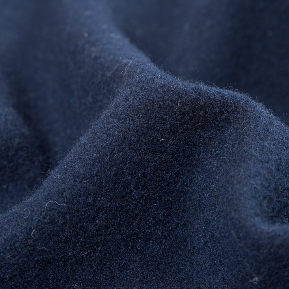 Peacoat Single Faced Fleece Wool Coating Detail