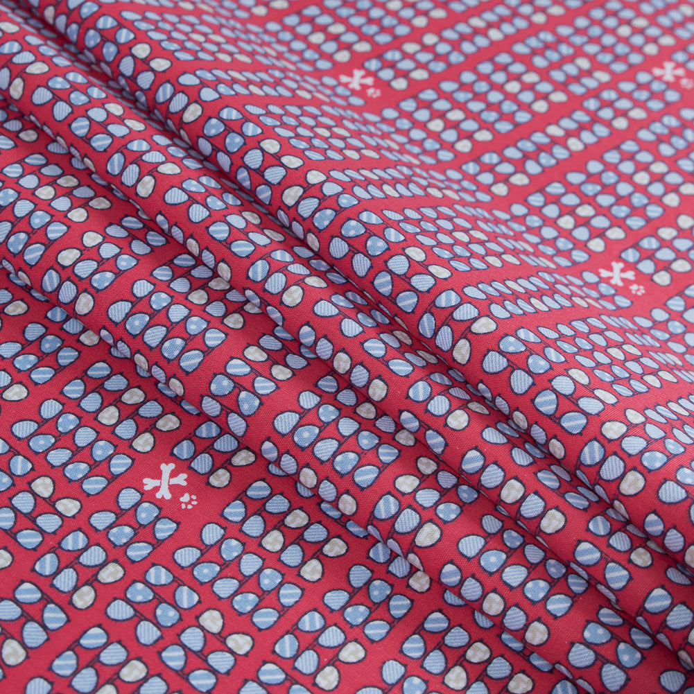 Skyway and Beige Sunglasses Printed on a Cayenne Cotton Poplin Folded
