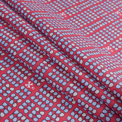 Skyway and Beige Sunglasses Printed on a Cayenne Cotton Poplin Folded