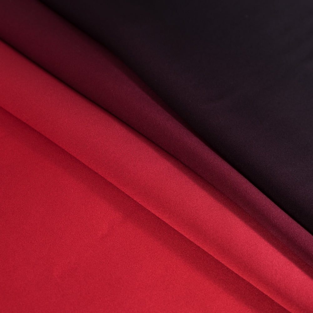 Red and Black Ombre Silk Charmeuse Detail