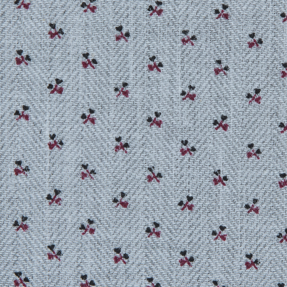 Dawn Blue Floral Printed Cotton Dobby Jacquard Full