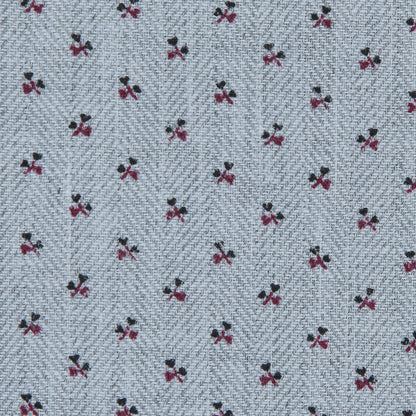 Dawn Blue Floral Printed Cotton Dobby Jacquard Full