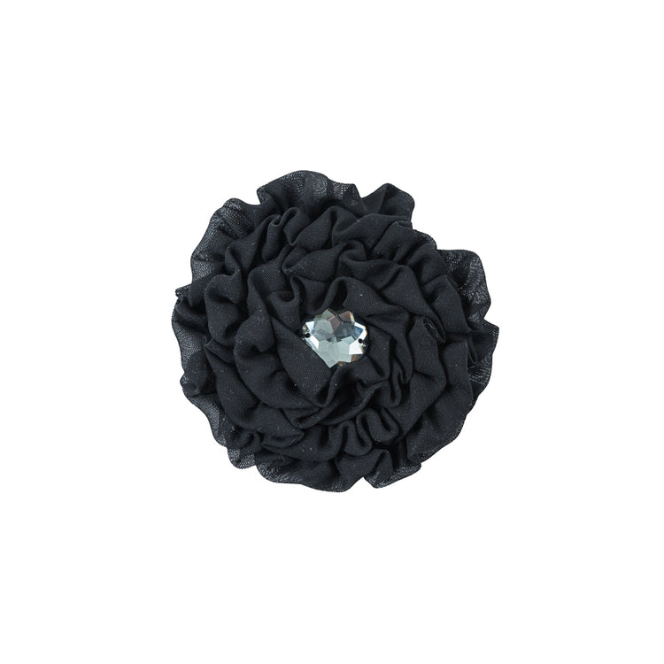 template--25130090922057__main-Black Ruffle Chiffon Brooch - 4"