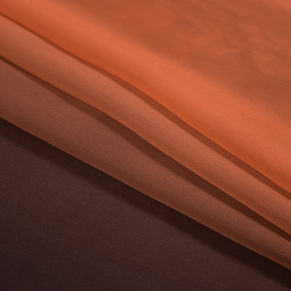 Orange and Brown Ombre Silk Chiffon - Folded