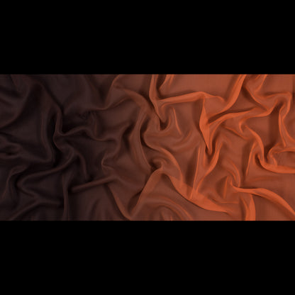 Orange and Brown Ombre Silk Chiffon - Full