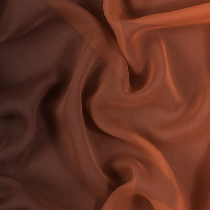 Orange and Brown Ombre Silk Chiffon
