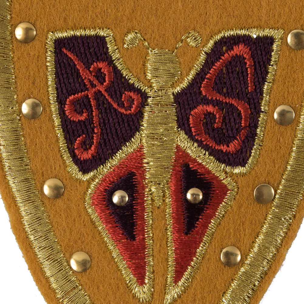Mustard Military Butterfly Patch Detail