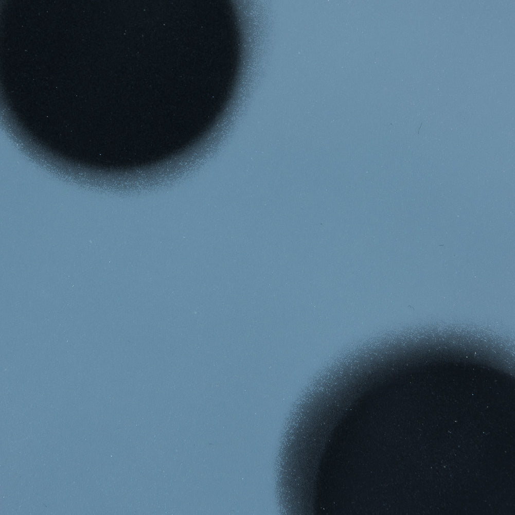 Famous NYC Designer Baby Blue Polka Dot Vinyl Detail