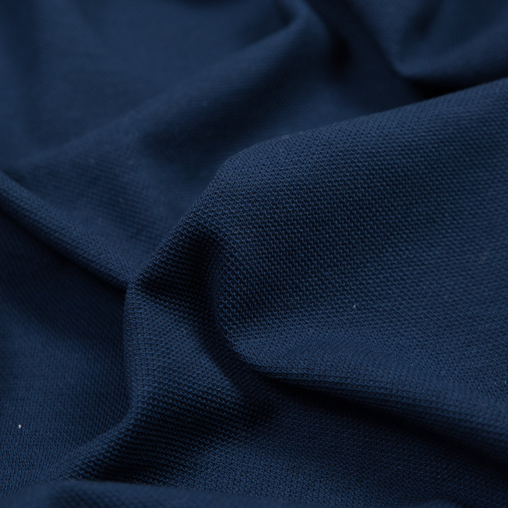 Navy Stretch Knit Pique Detail