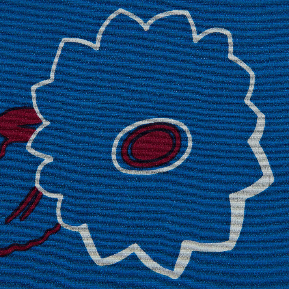 Famous NYC Designer Floral Border Printed Silk Crepe De Chine - Detail