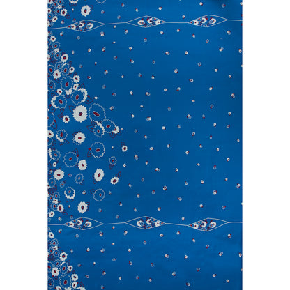 Famous NYC Designer Floral Border Printed Silk Crepe De Chine - Full