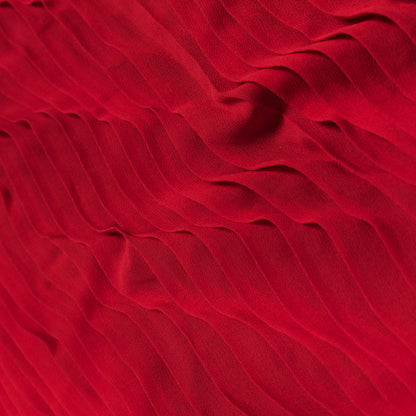 Accordion Pleated Chiffon - Tomato Red - Etereo Collection Detail