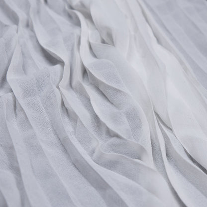 Accordion Pleated Chiffon - White - Etereo Collection Full