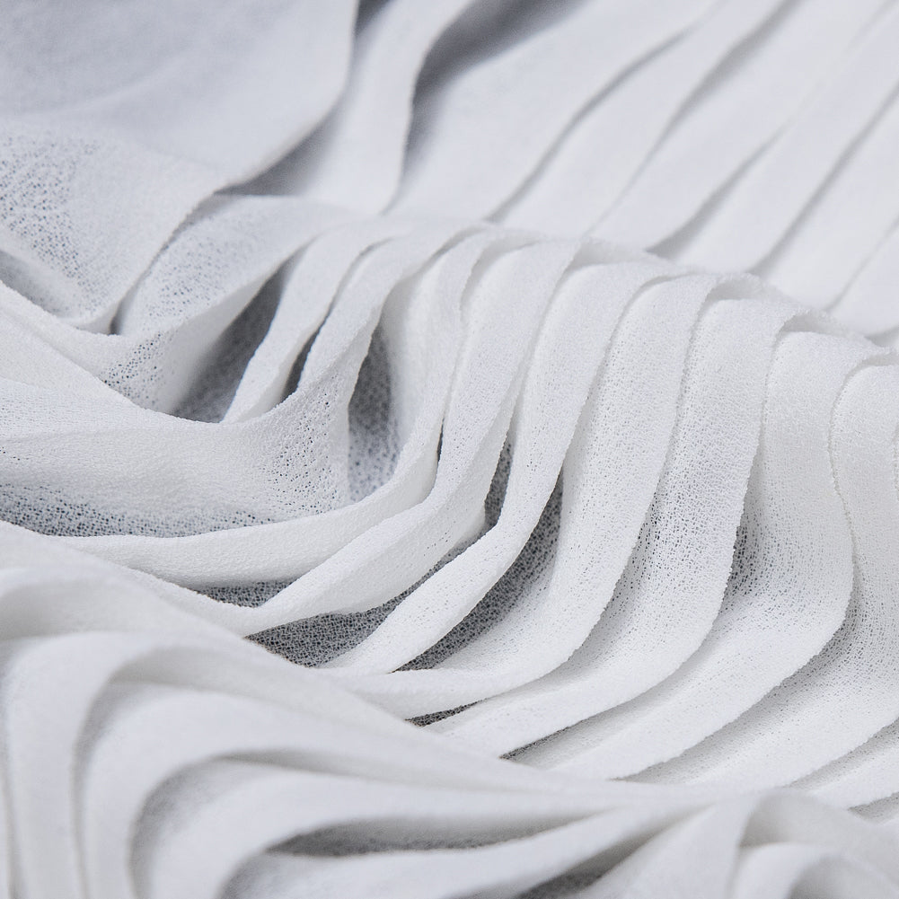 Accordion Pleated Chiffon - White - Etereo Collection