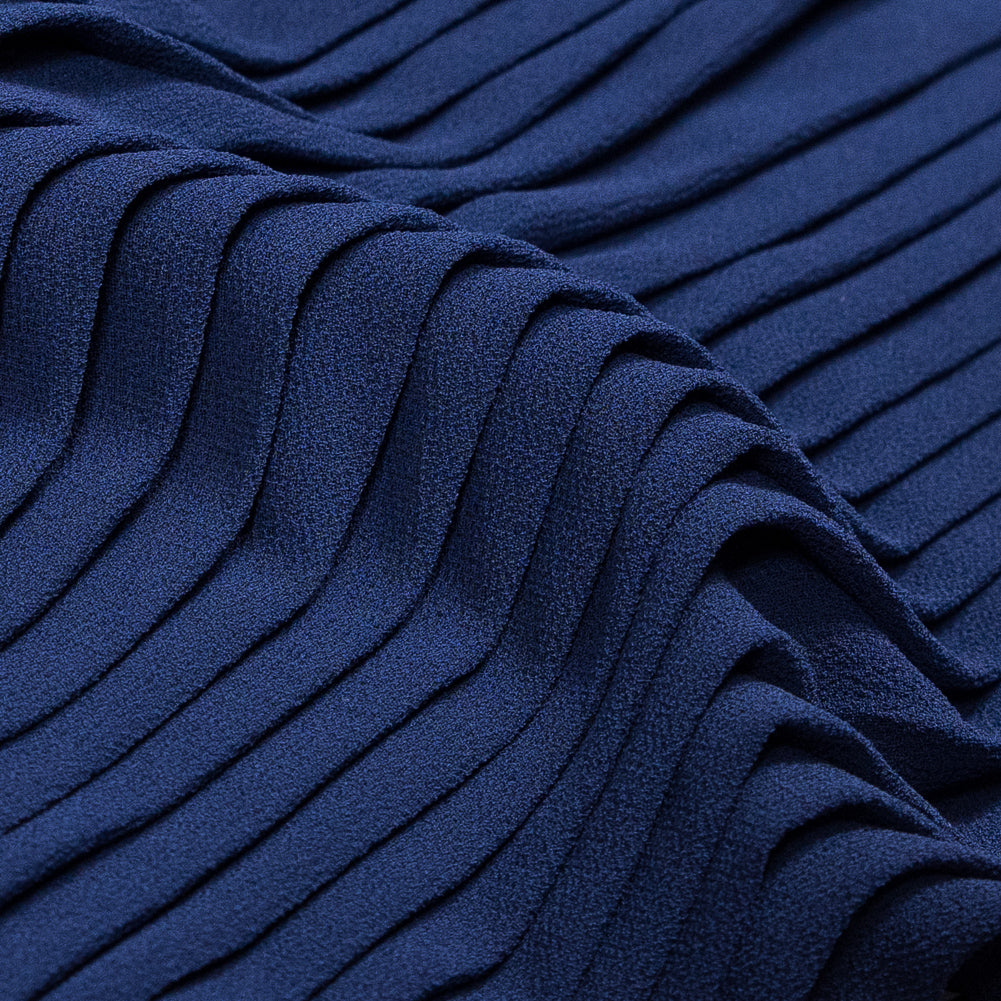 Blue Print Accordion Pleated Chiffon - Detail