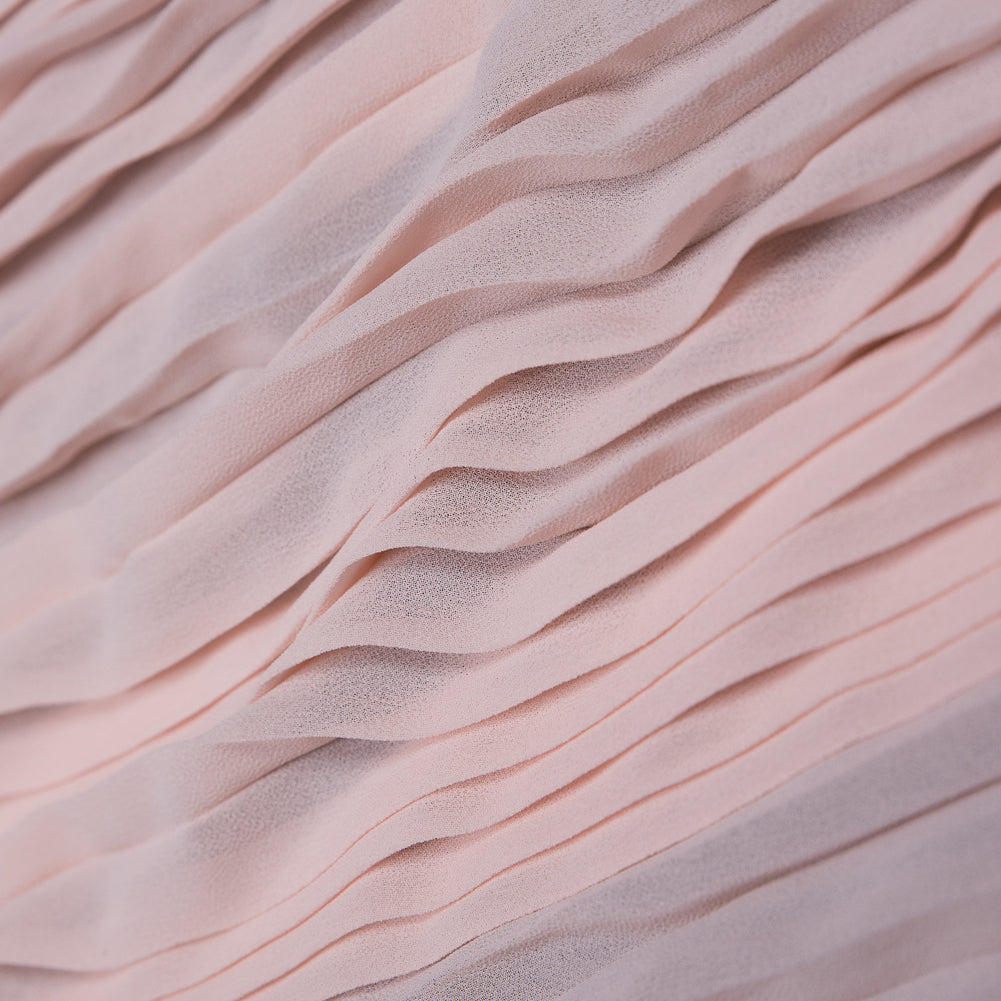Accordion Pleated Chiffon - Rose Shadow Pink - Etereo Collection Detail