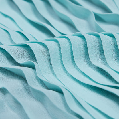 Bleached Aqua Accordion Pleated Chiffon - Full