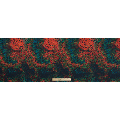 Vibrant Blue and Orange Mosaic Printed Cotton Poplin Folded