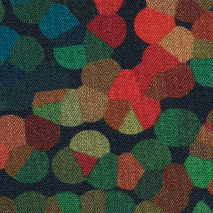 Vibrant Blue and Orange Mosaic Printed Cotton Poplin Full