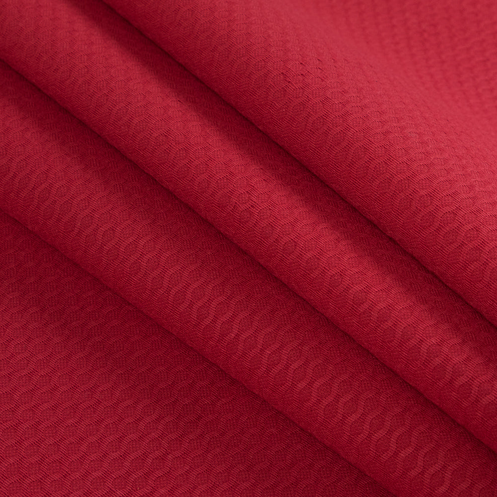 Mars Red Cotton Bullseye Pique - Detail
